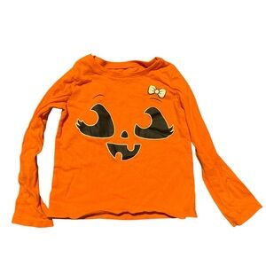 The Children's Place Orange‎ Pumpkin Face Shirt girls 2T